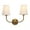 Antique, variant on Pathson Vintage Double Sconce Antique 2-Lights with Flared Funnel Linen Beige Fabric Shade