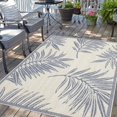 thumbnail image 2 of Indoor/Outdoor Area Rug/ Runner/ Doormat- Black&Gray & Ivory&Blue&Natural&Black & Red & Taupe Ivory&Green Color -Machine Washable, Weather and UV Resistant-Liana Ivory & Blue 5' x 8', 2 of 5
