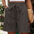 thumbnail image 2 of Iyufng Shorts for Women Plus Size Shorts,Women's Casual Shorts with Elastic Waist Tether Solid Color Straight Leg Short Pants, 2 of 7