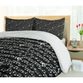 thumbnail image 5 of Ambesonne Black Duvet Cover Set, Musical Note Print, King, Black and White, 5 of 6