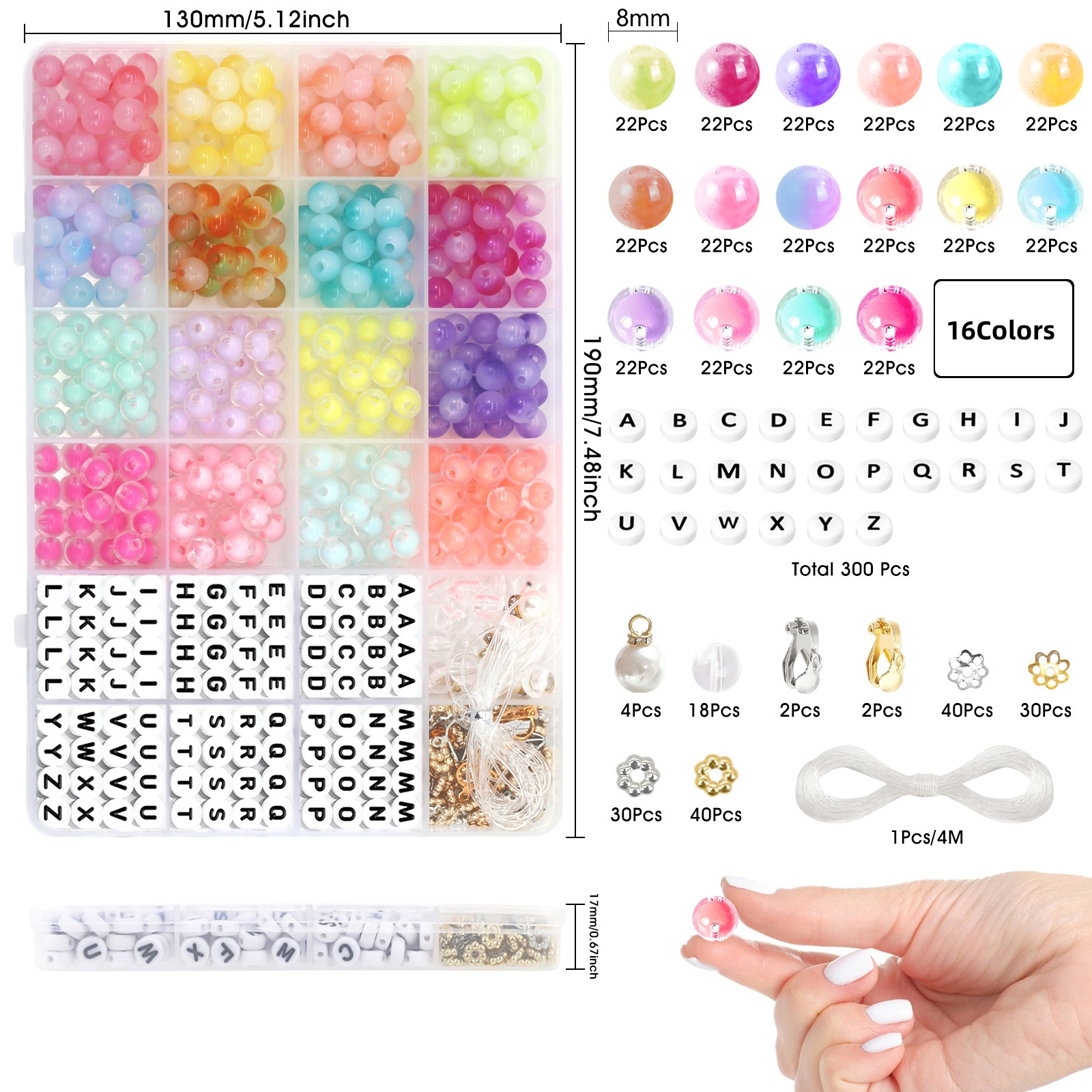 Meafeng 800+ Piece Acrylic Beads Jewelry Making Kit photo 2