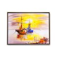 thumbnail image 1 of Cuadro Barcos en el Mar Tipo Oleo Tela 100% Algodon Canvas Listo para Colgar Opcion de Marco Flotado Maxigráfica Shop  Cuadro Paisaje Barco, 1 of 7