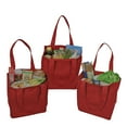 thumbnail image 6 of Simple Ecology Deluxe Organic Cotton Canvas Reusable Grocery Shopping Tote Bag with Bottle Sleeves - Red 3 Pack, 6 of 6