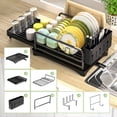 thumbnail image 5 of Dish Drying Rack , Expandable Large Dish Rack for Kitchen Counter (15.4" to 27.8") , Dish Drainer with Utensil Holder, Cup Holder &  Chopping Board Rack, 5 of 7