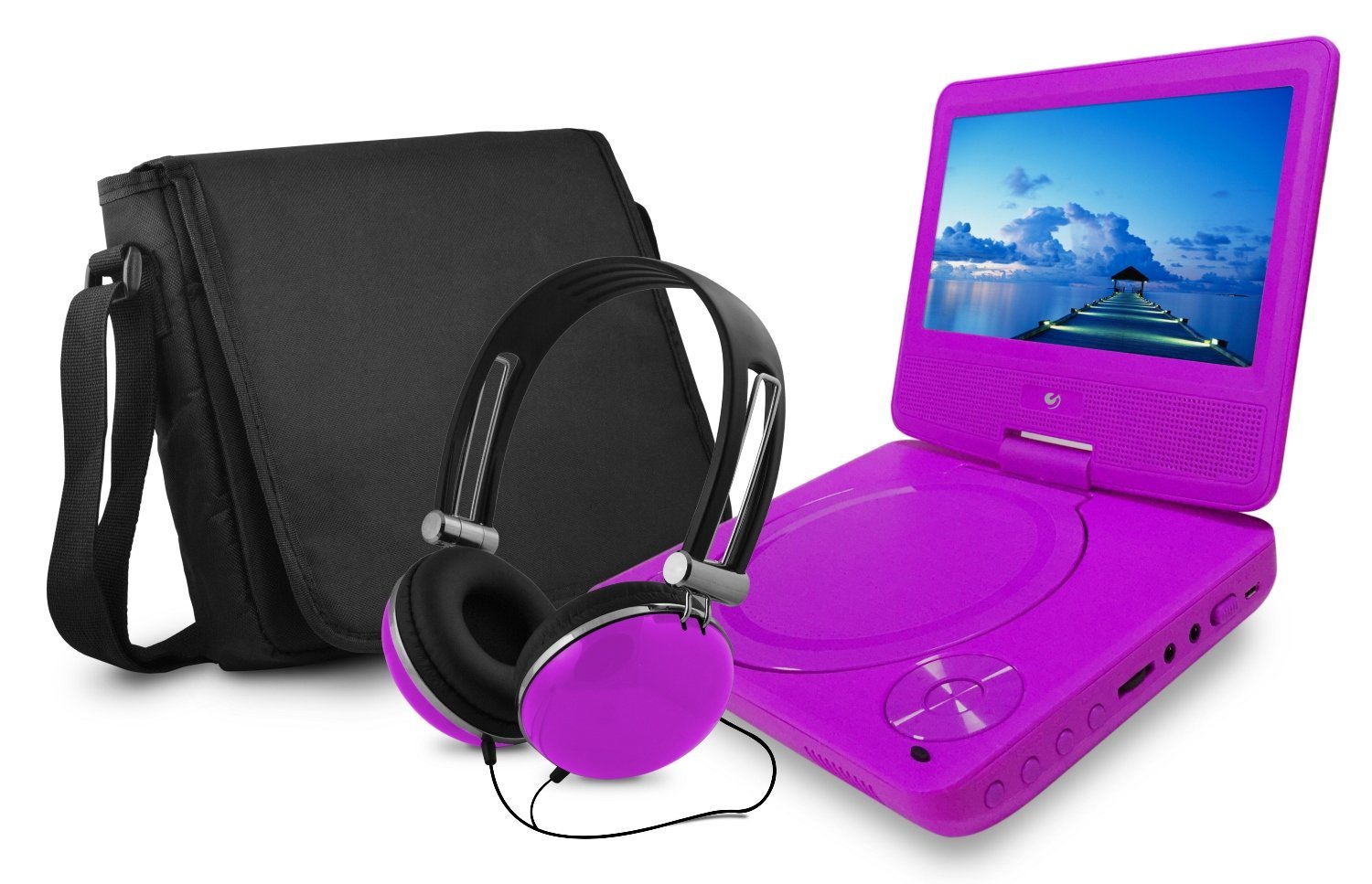 Ematic 7" Portable DVD Player with Headphones, Carrying Case, MicroUSB
