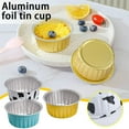 thumbnail image 5 of fvituve 50pcs Aluminum Foil Tin Cups Reusable Cake Baking Cups Pudding Mousse Dessert Cupcake Cake Cups Foil Pans Cups for Baking, Roasting P0U4, 5 of 9