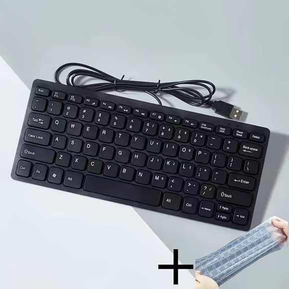 Équipé d'Un film pour Clavier Ultramince 78 Touches Clavier Filaire USB Mini avec Touches de Commande Multimédia pour Ordinateurs Portables Windows Ordinateur de Bureau PC Disposition des Touches 11/10/8/7
