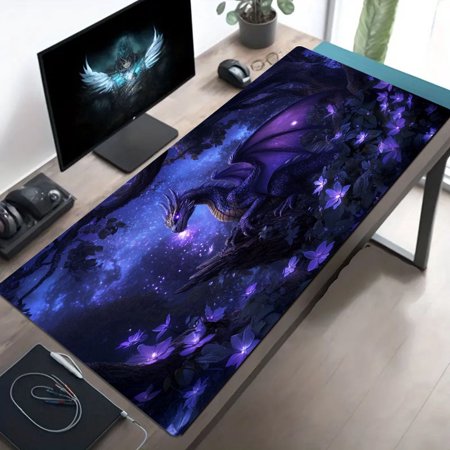 Dragon Perch Large Gaming Mouse Pad - Non-Slip, Washable Desk Mat with Wrist Support for PC and Laptop - Perfect Birthday or Christmas Gift for Gamers, Christmas Decor