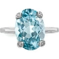 thumbnail image 5 of Sterling Silver Rhodium Light Swiss Blue Topaz Diamond Ring (Size 7) Made In Thailand qdx549-7, 5 of 5