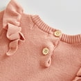 thumbnail image 5 of OBEEII One Piece Knitted Romper for Infant Girls Long Sleeve Jumpsuit Onesie Cake Smash Outfits Casual Dailly Leisure Baby Clothes, 5 of 8