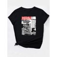 thumbnail image 4 of Camiseta informal con estampado de cachorro feroz para mujer: cuello redondo, manga corta, algodón transpirable, ideal para primavera, verano y otoño. Ideal para deportes de ocio., 4 of 7