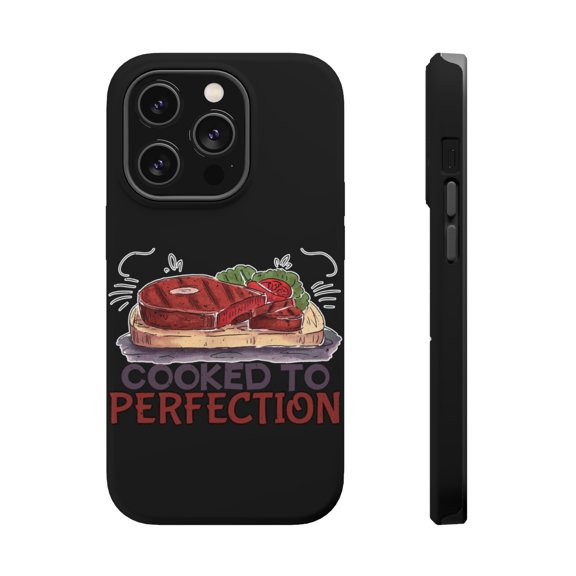 DistinctInk Tough Case for Apple iPhone 15 PRO (6.1" Screen), Compatible with MagSafe Charging - Cooked To Perfection