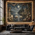 thumbnail image 6 of White Swans Beneath a Full Moon, Romantic Vintage for Nature Lovers, Moonlit Lake Garden Art, Anniversary Gift, Tapestry Wall Hanging for Bedroom and Living Room, 6 of 7