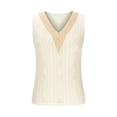 thumbnail image 4 of FDGIU Women's 2025 Summer V Neck Tank Tops - Sleeveless Flowy Blouse with Curved Hem, 4 of 6