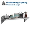 thumbnail image 4 of Towallmark Stainless Steel Shelf, NSF Commercial Shelf Wall Mounted, Wall Shelf Floating Shelving for Restaurant, Kitchen, Home, Hotel, 36 x 12 Inches Flat Surface, 4 of 9