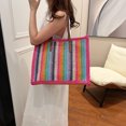 thumbnail image 3 of Bolso Tejido Paja para Mujer A Rayas Al Aire Libre Informal, 3 of 9