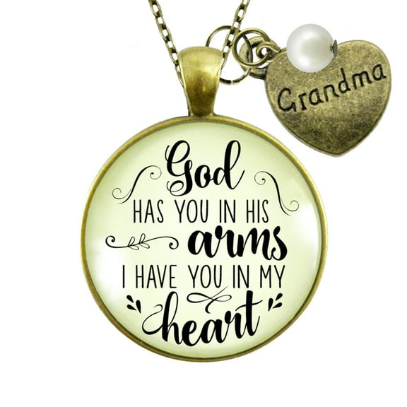 Grandmother Memorial Gutsy Goodness Bronze Metal Necklace God Has You Adult Female Metal