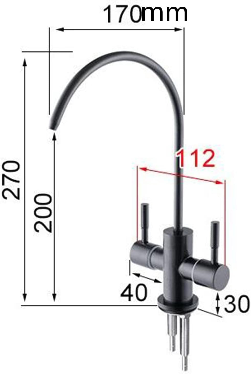 Kitchen Faucet Water Filter Swivel Single Cold Water Stainless Steel Single Hole Dual Outlet Water Purifier Faucets-Grey
