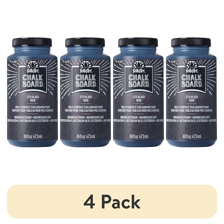 FolkArt Multi-Surface Chalk Paint, Black, 4-Pack photo 1
