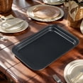 thumbnail image 5 of REGALWOVEN Baking Sheet Pan Set of 3, Rectangular Warp Resistant Nonstick Cake Pan, Large Thick Sheet Pans for Baking, Roasting Black 12.4*8.7*1in, 5 of 6