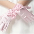 thumbnail image 2 of Guantes de niña de las flores de encaje, de malla corta, para boda (rosa), 2 of 3