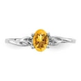 thumbnail image 4 of Solid 10k White Gold Genuine Citrine Yellow November Gemstone Birthstone Engagement Ring Size 5, 4 of 6