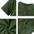 thumbnail image 6 of Mens Quarter Zip Pullover Vintage Distressed Stand Collar Polo Denim Sweatshirts Loose Casual Mock Neck Golf Shirts (Army Green,M), 6 of 8