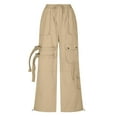 thumbnail image 5 of Kmdttou Cargo Pants Women Stretchy Flared Pants New Fashionable And Casual Versatile Pockets Flared Workwear Pants Long Pants S-3XL, 5 of 5