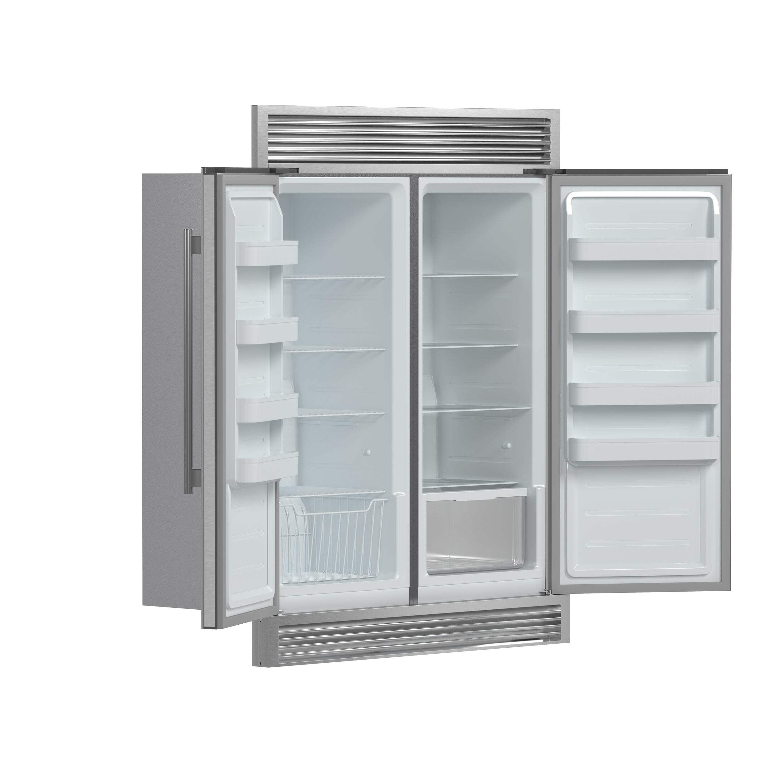 FORNO Premium 2-Piece Kitchen Bundle - Capriasca 48" Stainless Steel Range, Rizzuto 60" W. Dual Combo Convertible Refrigerator
