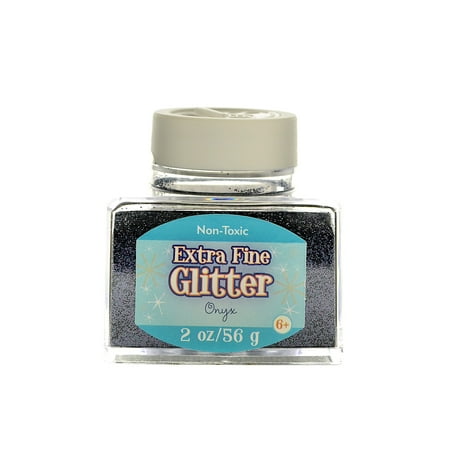 UPC: 0804551873553 | Extra Fine Glitter onyx  2 oz.  stackable jar (pack of 4)