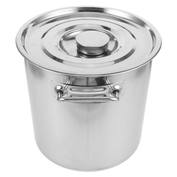 FOMIYES Stainless Steel Cooking Pot with Lid, Double Handle, Multipurpose Kitchen Cookware for Home and Everyday Use