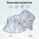 thumbnail image 2 of Fotbe Blue Butterfly Sombrero Tipo Pescador con Estampado – Sombrero de Sol de Algodón de Moda para Playa, Golf, Pesca, 2 of 6