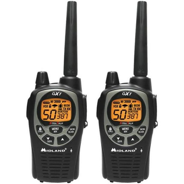 MIDLAND GXT1000VP4 50 CHANNEL GMRS RADIO PAIR PACK WITH BATTERIES