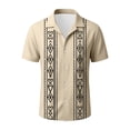 thumbnail image 2 of Yertdoel Mens Button Down Shirt Short Sleeve Lapel Neck Printing T-shirts Loose Breathable Hawaiian Beach Vacation Summer Outdoor Casual Shirts, 2 of 3