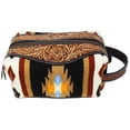 thumbnail image 2 of Men's Western Woven Floral Tooled Leather Travel Toiletry Dopp Kit Bag 18FKT03, 2 of 2