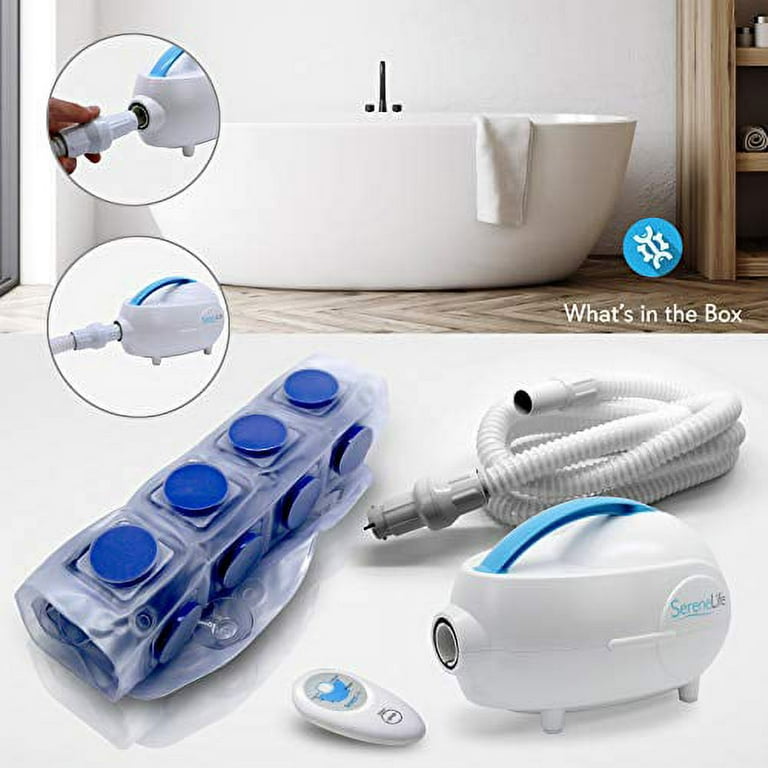 Portable Spa Bubble Bath Massager - Thermal Spa Waterproof Non-Slip Mat  with Suction Cup Bottom, Motorized Air Pump & Adjustable Bubble Settings -  Remote Control Included - Serenelife AZPHSPAMT22 