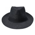 thumbnail image 5 of EliteGoogv Unisex Straw Fedora Hat Wide Brim Black Band Breathable For Men Women Bohemian Style Outdoor Beach Travel Panama Sun Hat Headwear, 5 of 5