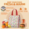 thumbnail image 5 of Pioneer Flower Floral Print Pattern Insulated Lunch Bag for Women & Adults,Large Portable Soft Cooler Lunch Bag,Thermal Food Storage Tote with Pearl Cotton,8.66L,8.75x5.75x9.5 Inch, 5 of 6