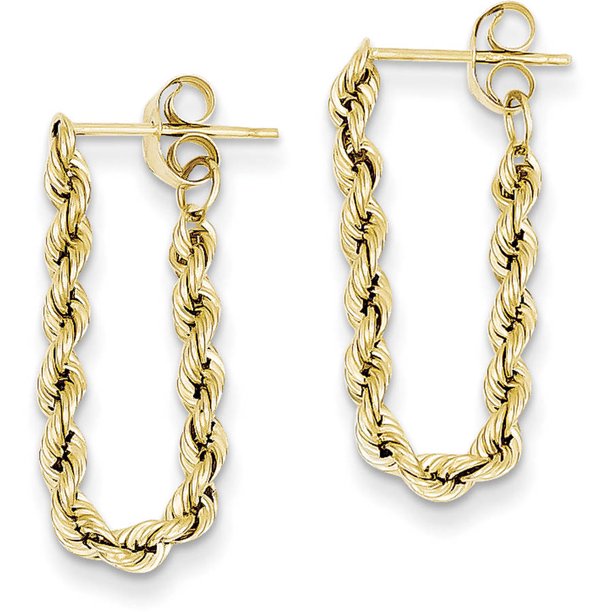 Primal Gold 14K Yellow Gold Rope Chain Dangle Earrings