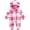 Pink, variant on Maqroz Kids Boy Girl Plaid Fleece Romper Long Sleeve Hooded Jumpsuit Pajamas Winter Warm Bodysuit Sleepwear