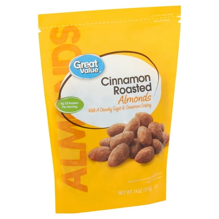 - Great Value Cinnamon Roasted Almonds, 14 Oz.