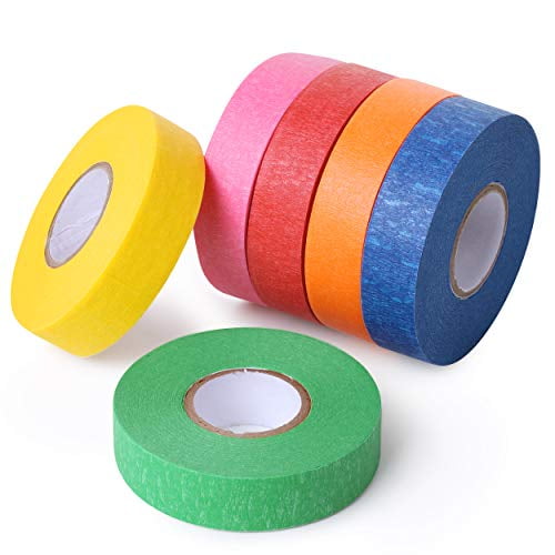 Colored Masking Tape Rainbow Color Craft Paper Tape for Kid Art Projects 1in×21yd Pack of 12