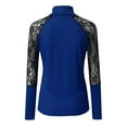 thumbnail image 4 of Juebong Lightweight Womens Turtleneck Long Sleeve Cotton Sweatshirts To Wear With Leggings Casual Jumper Tops Lace Blouse,Blue,XL, 4 of 6