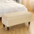 thumbnail image 1 of Solid Color Storage Stool Cover Elastic Velvet Bedside Ottoman Footrest Cover Rectangle Piano Seat Slipcover Furniture Protector (A2 beige,1PC Stool cover L), 1 of 7