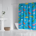 thumbnail image 2 of Blue Cartoon Dinosaurs WordsHearts Pattern Shower Curtain 72"x84" ,Bathroom Decorative Shower Curtains Set with 12 Hooks,Modern Waterproof Washable Shower Curtain, 2 of 6
