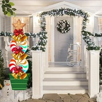 2PACK Christmas Yard Signs Christmas Outdoor Decoration 54In Candy Christmas Signs with Stakes Christmas Peppermint Stand Xmas Yard Signs for Garden Lawn Pathway Walkway