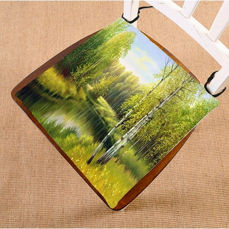 

PHFZK Nature Landscape Scenery Chair Pad The Wood River in Autumn Seat Cushion Chair Cushion Floor Cushion Two Sides Size 18x18 inches