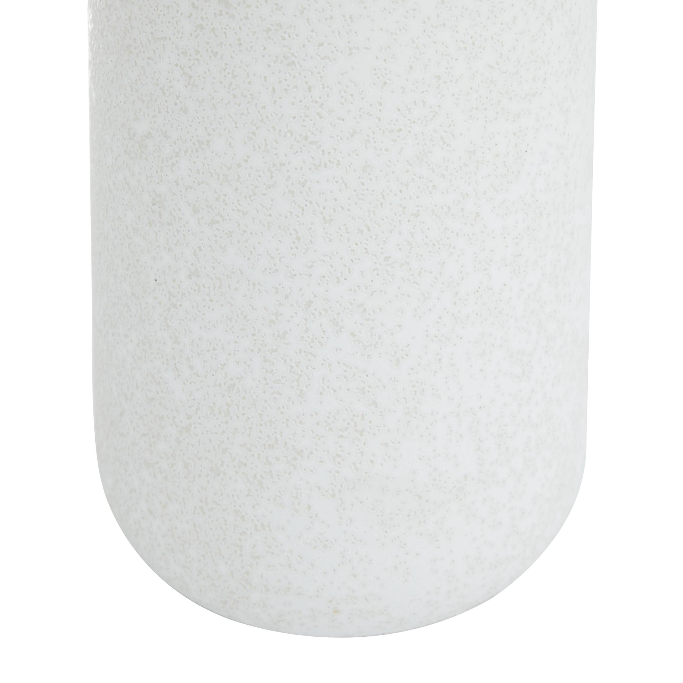 CosmoLiving by Cosmopolitan 15", 12"H White Ceramic Vase with Leather Handles, Set of 2