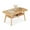 Natural, variant on 2-Tier Boho Rattan Coffee Table with Rounded Corners & Storage Shelf, Center Table Cocktail Tea Table for Living Room,Walnut