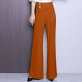 thumbnail image 2 of VERUGU Dress Pants Women Wide Leg Pants High Waisted Business Work Trousers Long Straight Suit Pants Casual Loose Solid Comfortable Office Dress Pants Slack Summer Outfits Orange L, 2 of 6